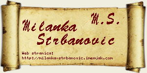 Milanka Štrbanović vizit kartica